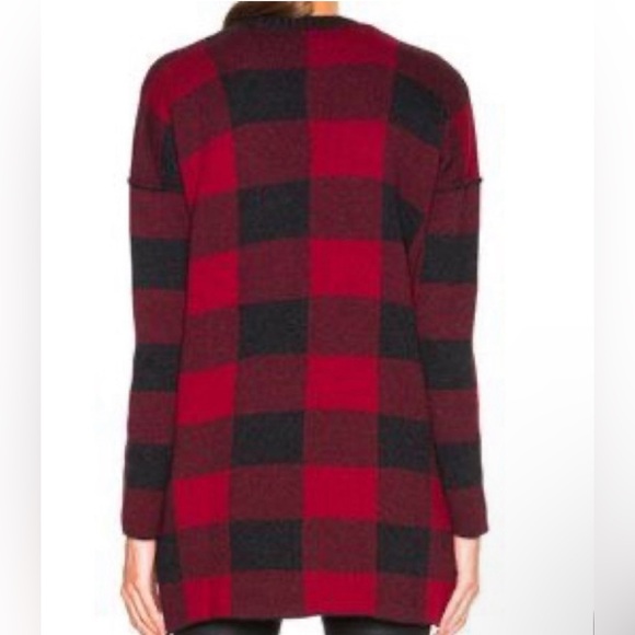 Current Elliott Plaid Cardigan Sweater Oversized - Picture 3 of 5